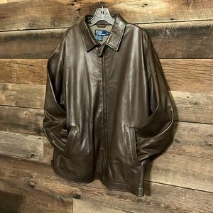 Polo by Ralph Lauren, Chocolate Leather jacket Size XL